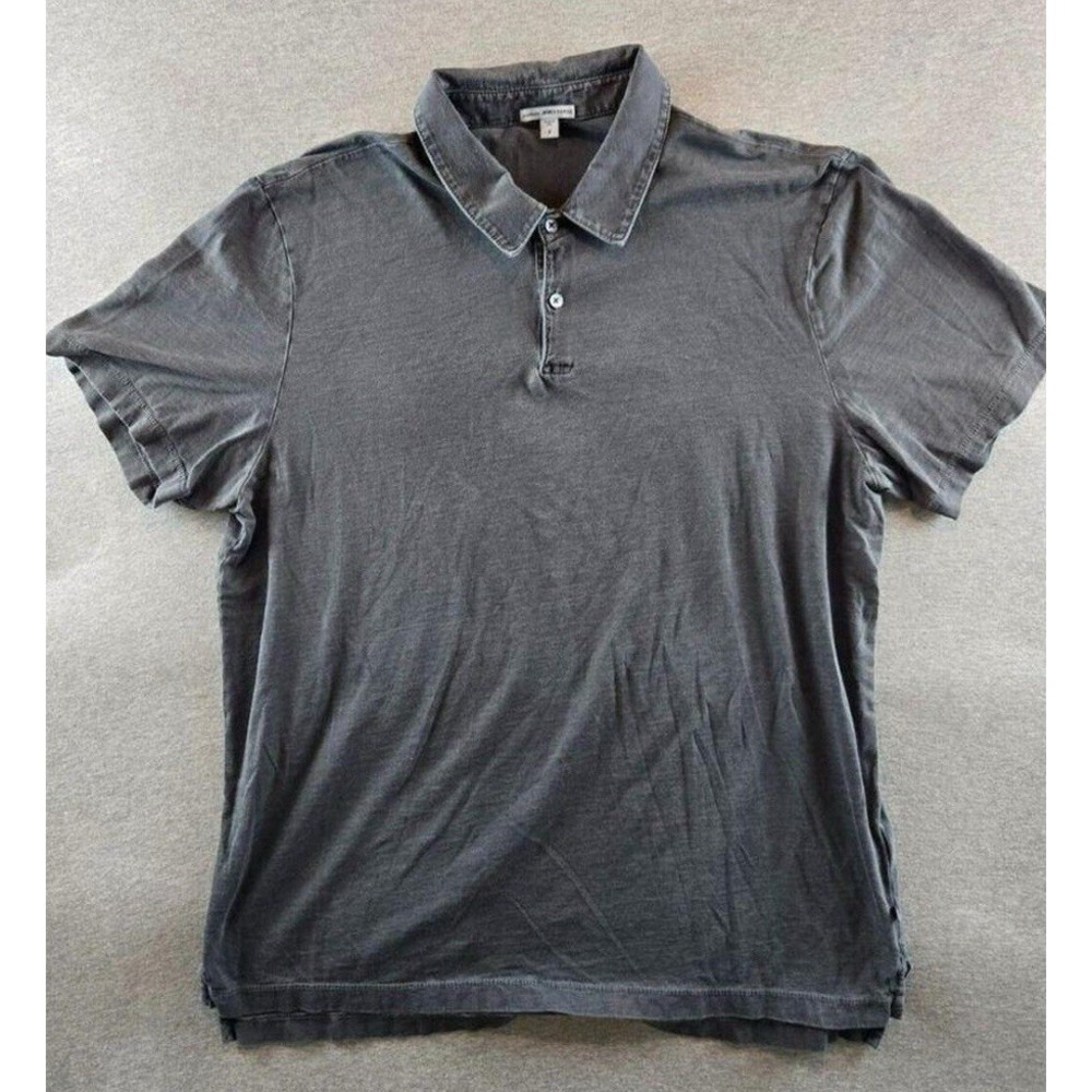 Standard James‎ Perse Polo Shirt Charcoal Gray 4 / XL Short Sleeve Casual